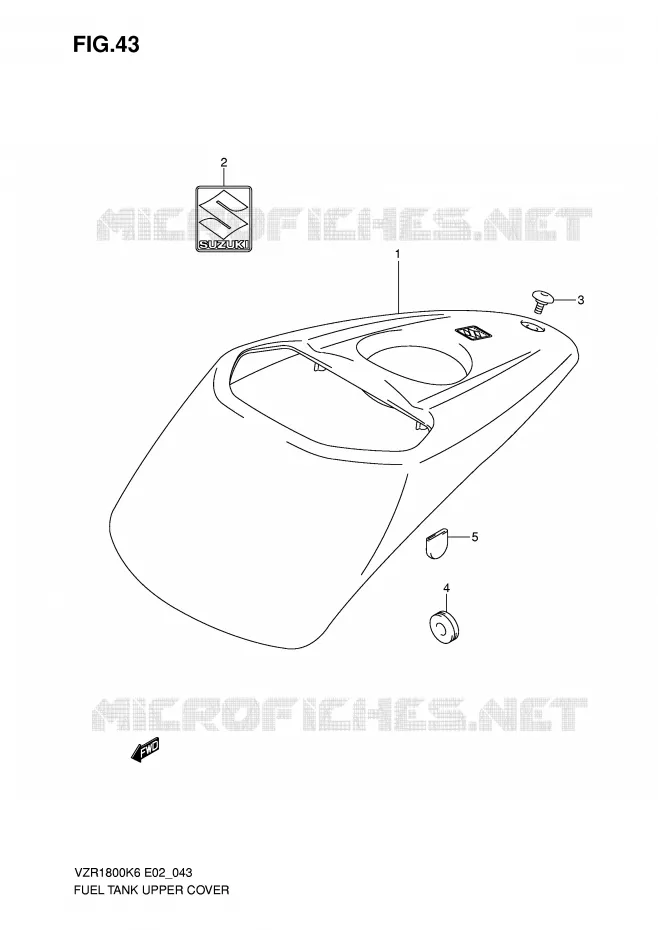 RESERVOIR D'ESSENCE - COUVERCLE SUPERIEUR Suzuki MOTO 1800 INTRUDER 2006  VZR1800K6(E2)
