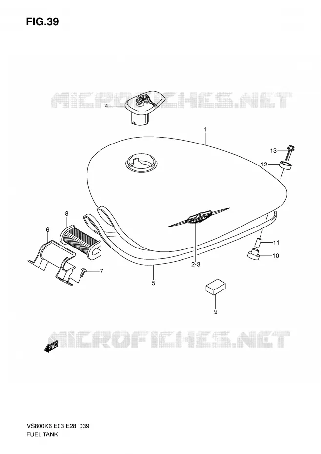 RESERVOIR D'ESSENCE Suzuki MOTO 800 INTRUDER 2009  VS800K9(E3/E28)