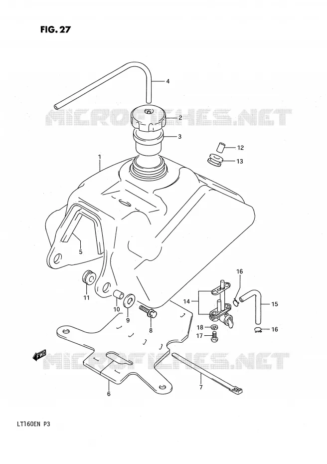 RESERVOIR D'ESSENCE Suzuki QUAD 160 QUADRUNNER 1990  LT160EL(P3)