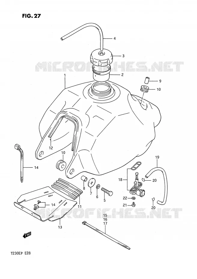 RESERVOIR D'ESSENCE Suzuki QUAD 230 QUADSPORT 1993  LT230EP(E28)