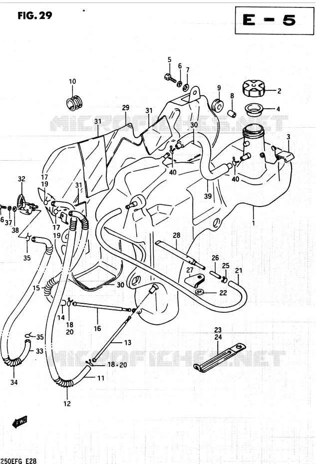 RESERVOIR D'ESSENCE Suzuki QUAD 250 QUADRUNNER 1985  LT250EFF(F/2/G)