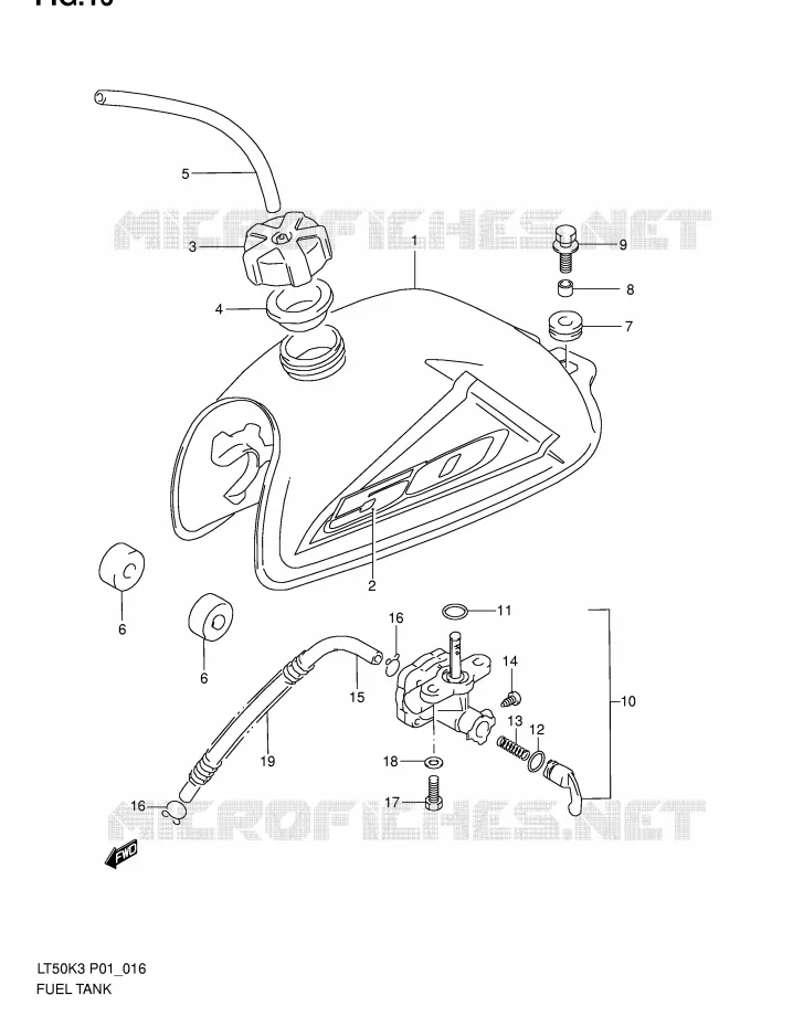 RESERVOIR D'ESSENCE Suzuki QUAD 50 MINIQUAD-SPORT 2004  LT50K4(P1)