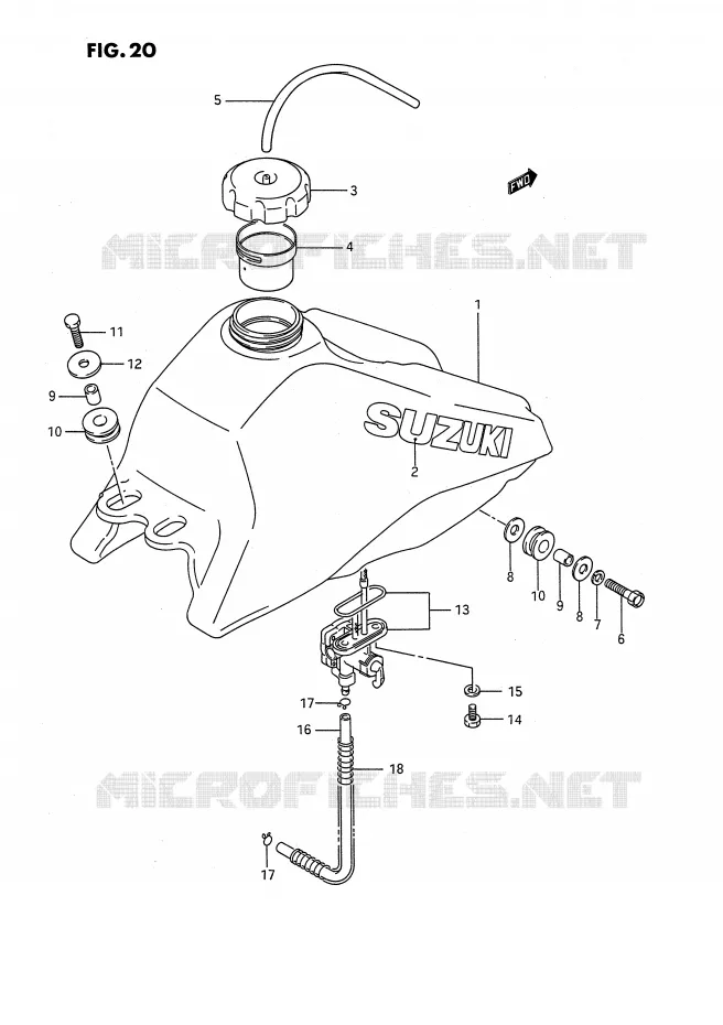 RESERVOIR D'ESSENCE Suzuki QUAD 80 QUADSPORT 1989  LT80K(P28)