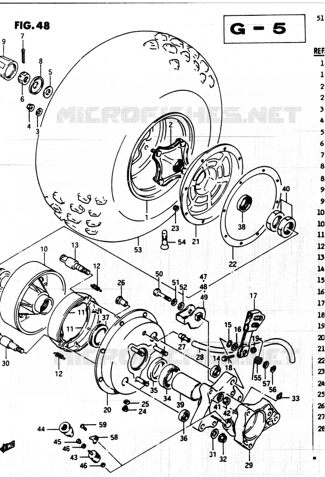 ROUE ARRIERE (RIGHT) Suzuki QUAD 250 QUADRUNNER 1985  LT250EFF(F/2/G)