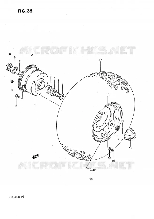 ROUE AVANT Suzuki QUAD 160 QUADRUNNER 1991  LT160EM(P3)