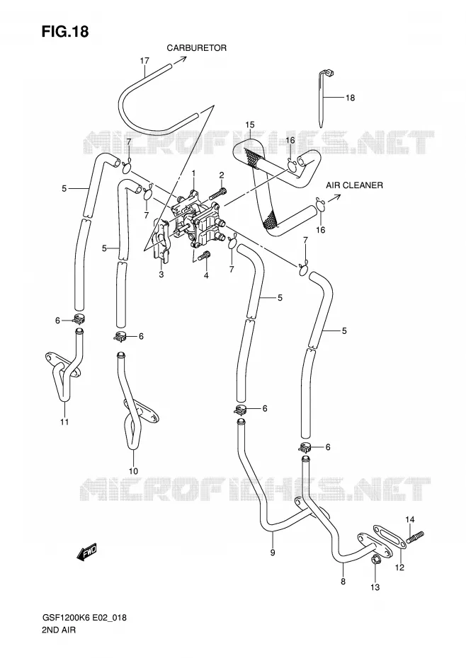 SYSTÈME DE RECYCLAGE GAZ D'ECHAPPEMENT Suzuki MOTO 1200 BANDIT 2006  GSF1200AK6(E2)