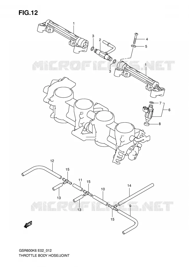 SYSTÈME D'INJECTION Suzuki MOTO 600 GSR 2010  GSR600AL0(E2)