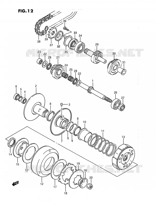 TRANSMISSION (2) Suzuki QUAD 80 QUADSPORT 1994  LT80R(P28)