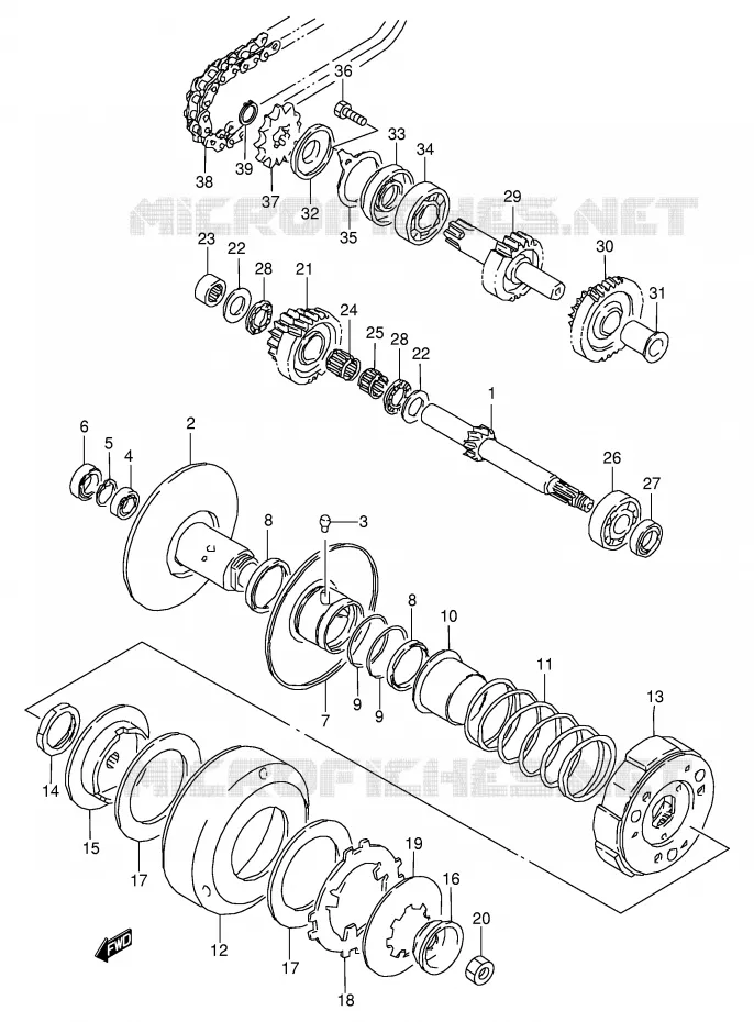 TRANSMISSION (2) Suzuki QUAD 80 QUADSPORT 1998  LT80W(P3/P28)