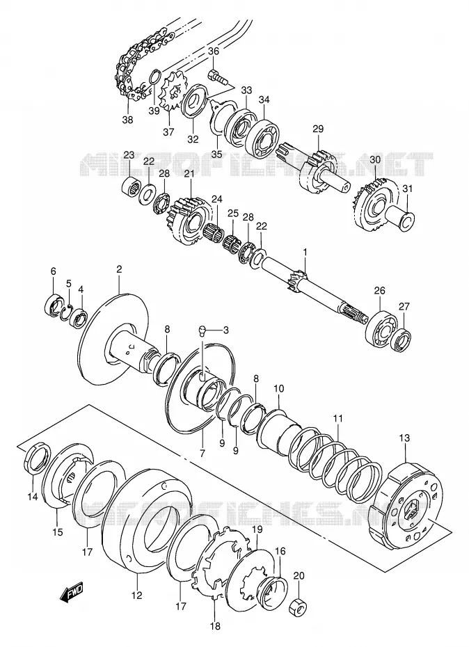 TRANSMISSION (2) Suzuki QUAD 80 QUADSPORT 2004  LT80K4(P1)