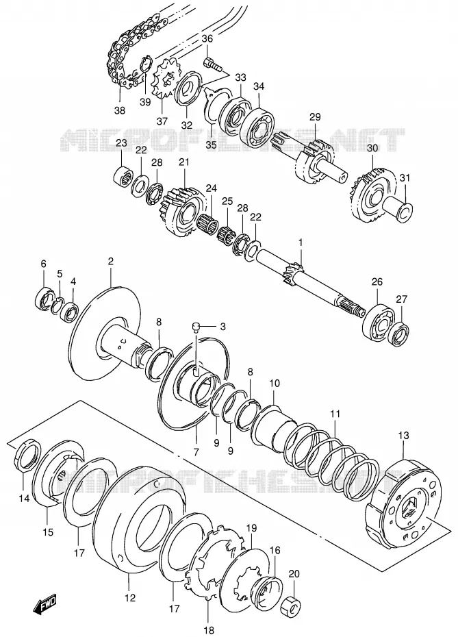 TRANSMISSION (2) Suzuki QUAD 80 QUADSPORT 2004  LT80K4(P3/P28)