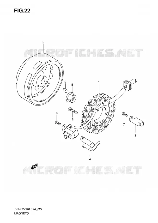 ALLUMAGE ROTOR - STATOR Suzuki MOTO 250 DR-Z 2007  DR-Z250K7(E24)