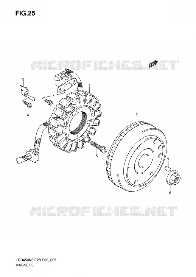 ALLUMAGE ROTOR - STATOR Suzuki QUAD 450 QUADRACER 2007  LT-R450K7(E28/E33)