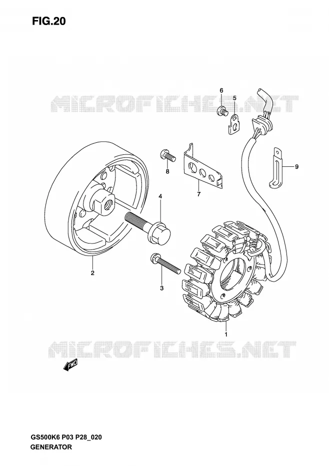 ALTERNATEUR Suzuki MOTO 500 GS-F 2005  GS500FK5(P3)