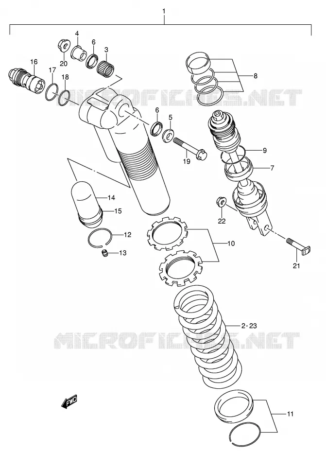 AMORTISSEUR ARRIERE (MODELE K5) Suzuki MOTO 450 RM-Z 2006  RM-Z450K6(E3/E28)