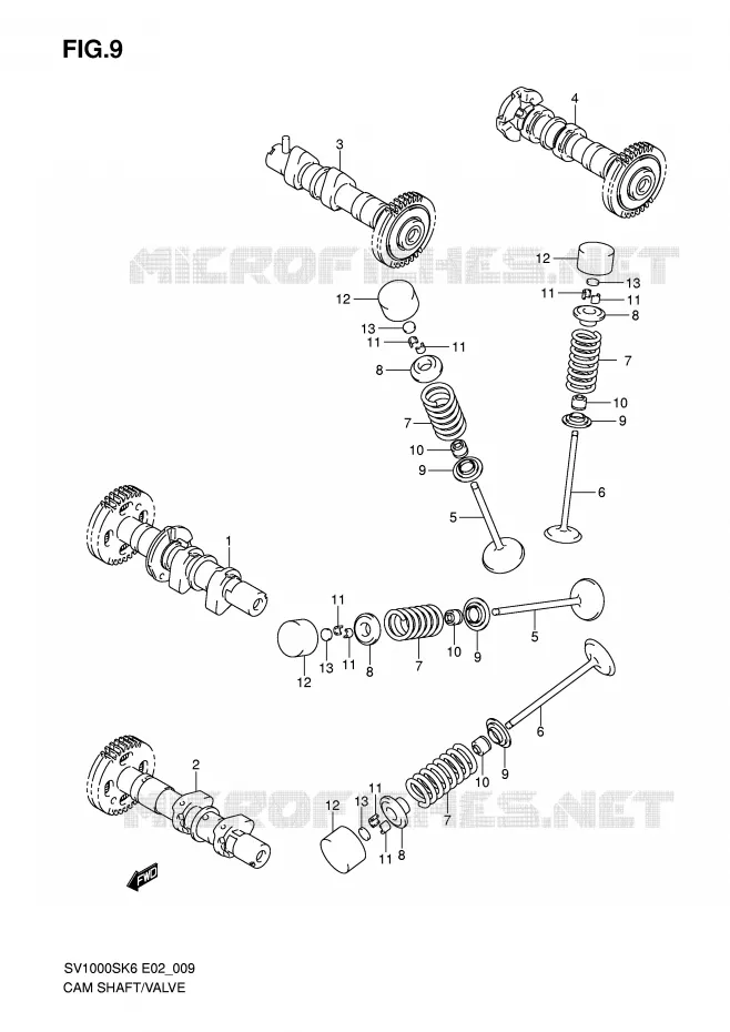 ARBRE A CAMES - SOUPAPES Suzuki MOTO 1000 SV 2007  SV1000S2K7(E2)