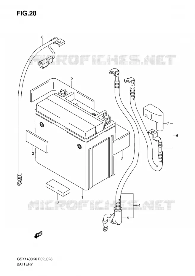 BATTERIE Suzuki MOTO 1400 GSX 2007  GSX1400K7(E2)