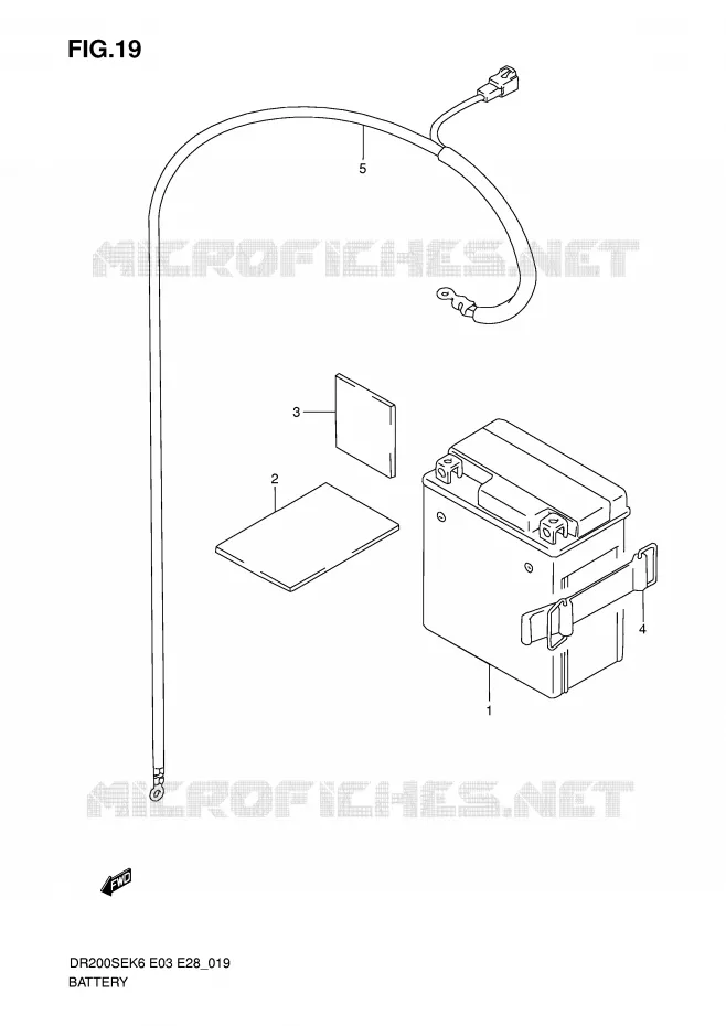BATTERIE Suzuki MOTO 200 DR 2010  DR200SEL0(E3/E28)