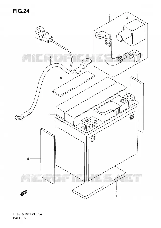 BATTERIE Suzuki MOTO 250 DR-Z 2006  DR-Z250K6(E24)