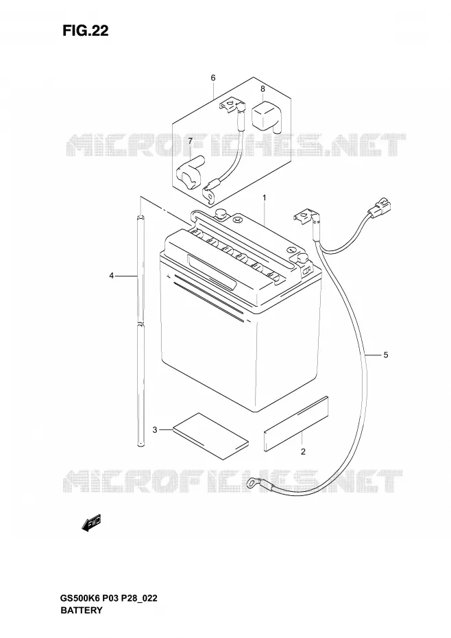BATTERIE Suzuki MOTO 500 GS-F 2005  GS500FK5(P3)