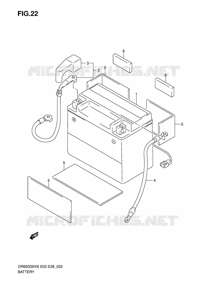 BATTERIE Suzuki MOTO 650 DR 2009  DR650SEK9(E3/E28)