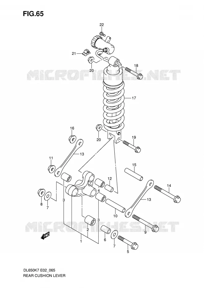 BIELLETTE DE SUSPENSION ARRIERE Suzuki MOTO 650 V-STROM 2007  DL650AU3K7(E2)
