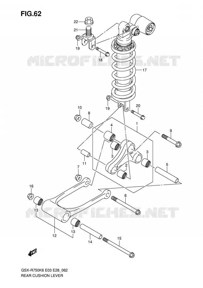 BIELLETTE DE SUSPENSION ARRIERE Suzuki MOTO 750 GSX-R 2007  GSX-R750K7(E3/E28)