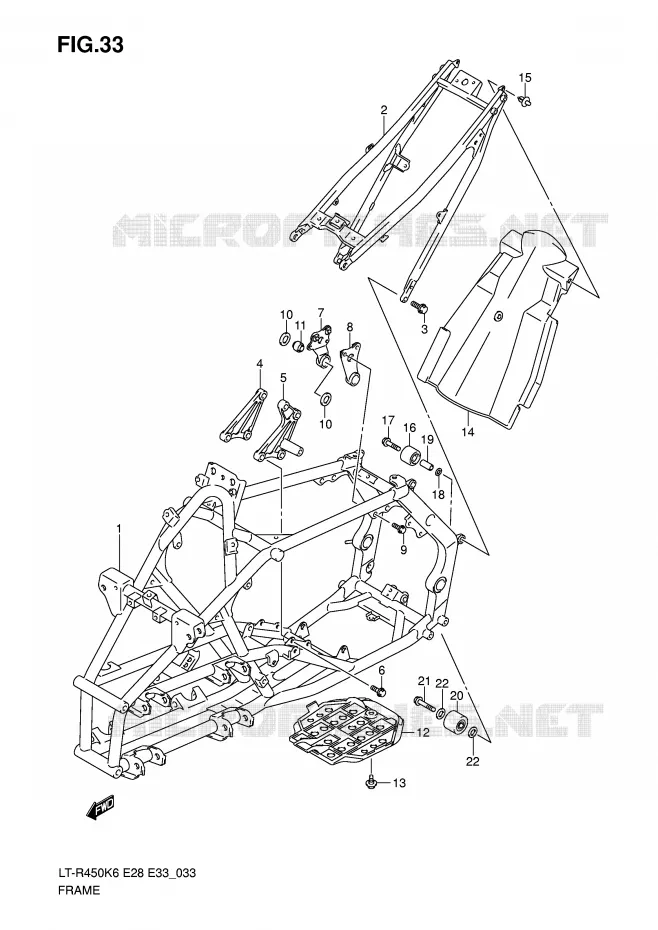 CADRE (MODEL K6/K7/K8) Suzuki QUAD 450 QUADRACER 2009  LT-R450ZK9(E28/E33)