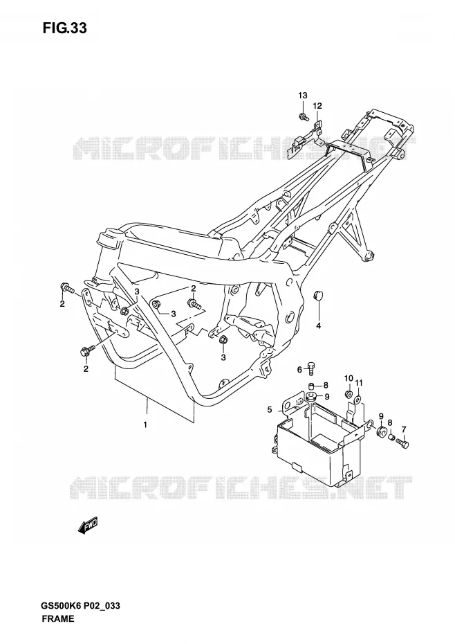 CADRE (MODELE K3) Suzuki MOTO 500 GS-E 2005  GS500K5(P19)