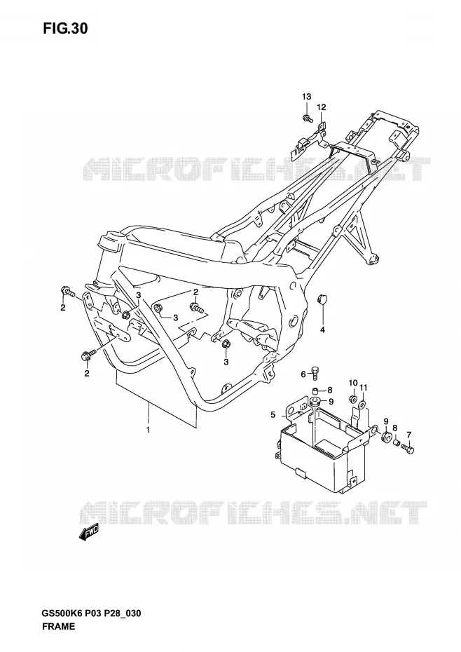 CADRE (MODELE K3) Suzuki MOTO 500 GS-F 2004  GS500FK4(P3)