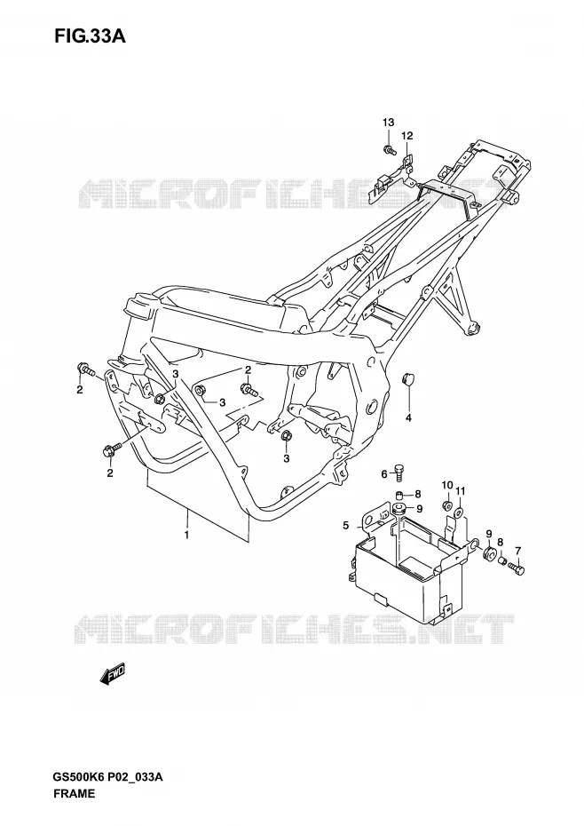 CADRE (MODELE K4/K5/K6) Suzuki MOTO 500 GS-F 2005  GS500FK5(P19)