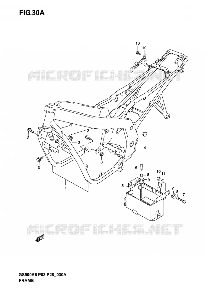 CADRE (MODELE K4/K5/K6) Suzuki MOTO 500 GS-F 2006  GS500FK6(P3)