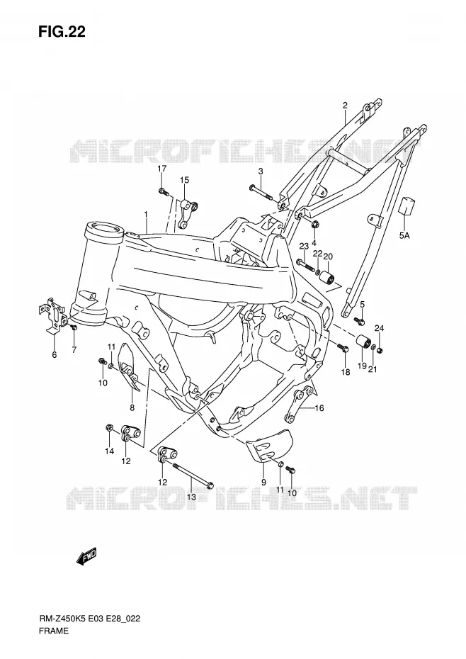 CADRE Suzuki MOTO 450 RM-Z 2007  RM-Z450ZK7(E3/E28)
