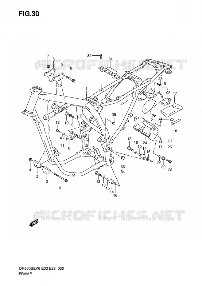 CADRE Suzuki MOTO 650 DR 2007  DR650SEK7(E3/E28)