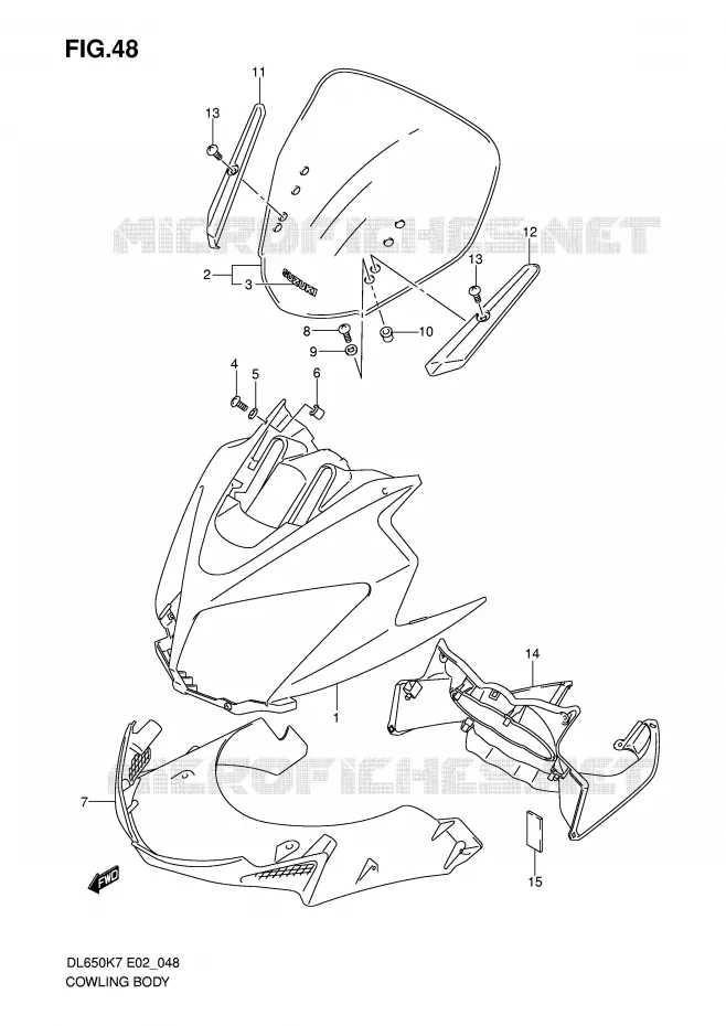 CARENAGES - ETIQUETTES Suzuki MOTO 650 V-STROM 2010  DL650UEL0(E2)
