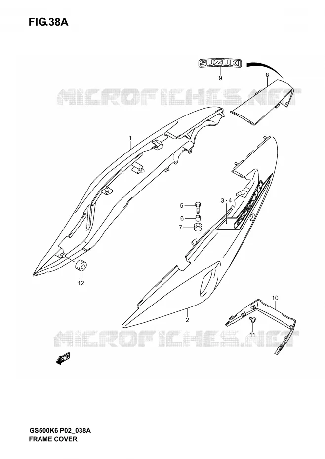 CARENAGES ARRIERE  (GS500K4/UK4) Suzuki MOTO 500 GS-F 2005  GS500FK5(P19)