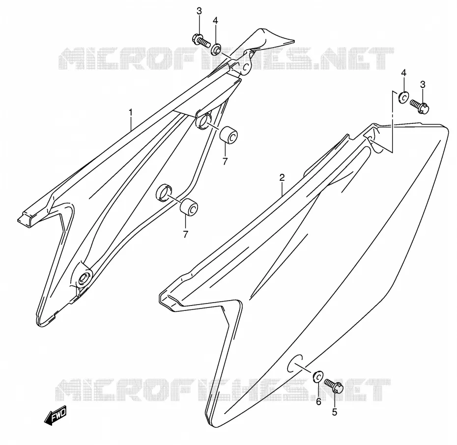 CARENAGES ARRIERE Suzuki MOTO 450 RM-Z 2007  RM-Z450K7(E3/E28)