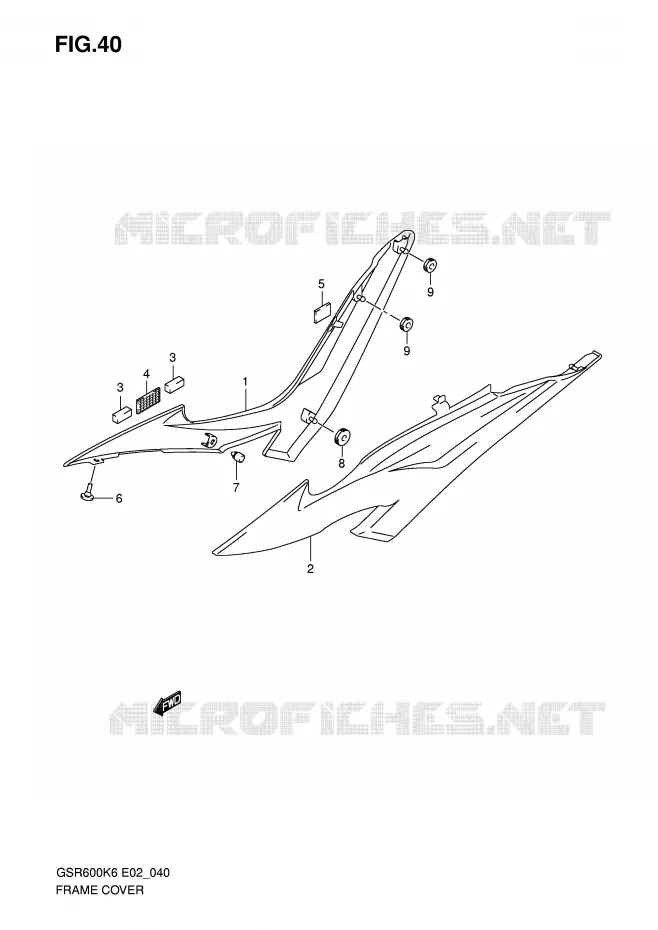 CARENAGES ARRIERE Suzuki MOTO 600 GSR 2010  GSR600L0(E2)