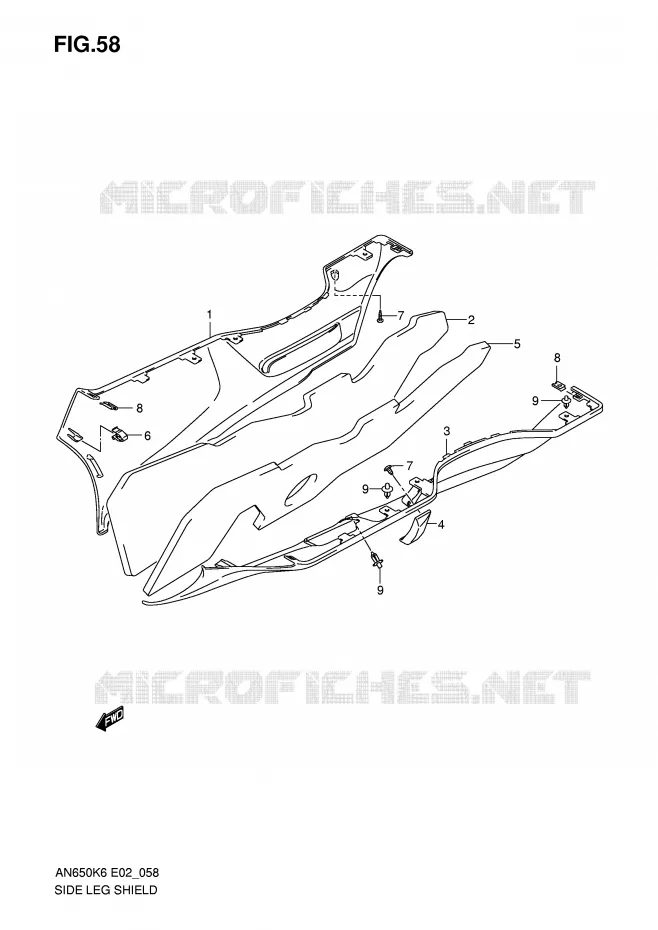 CARENAGES INFERIEUR (MODELE K6) Suzuki SCOOTER 650 BURGMAN 2007  AN650K7(E2)