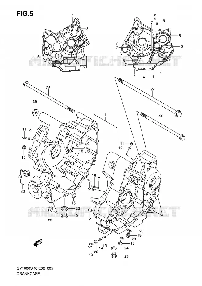 CARTER Suzuki MOTO 1000 SV 2007  SV1000U2K7(E2)