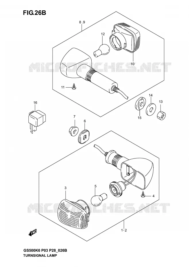 CLIGNOTANTS (GS500FK4/K5/K6) Suzuki MOTO 500 GS-F 2006  GS500FK6(P3)