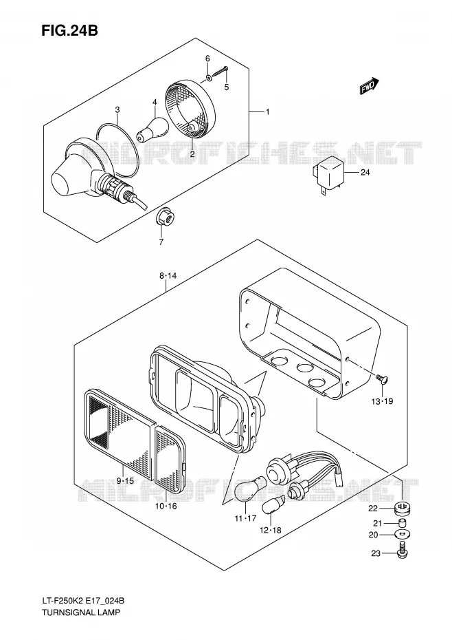 CLIGNOTANTS (LT-F250K6 E4) Suzuki QUAD 250 OZARK 2002  LT-F250K2(E17)