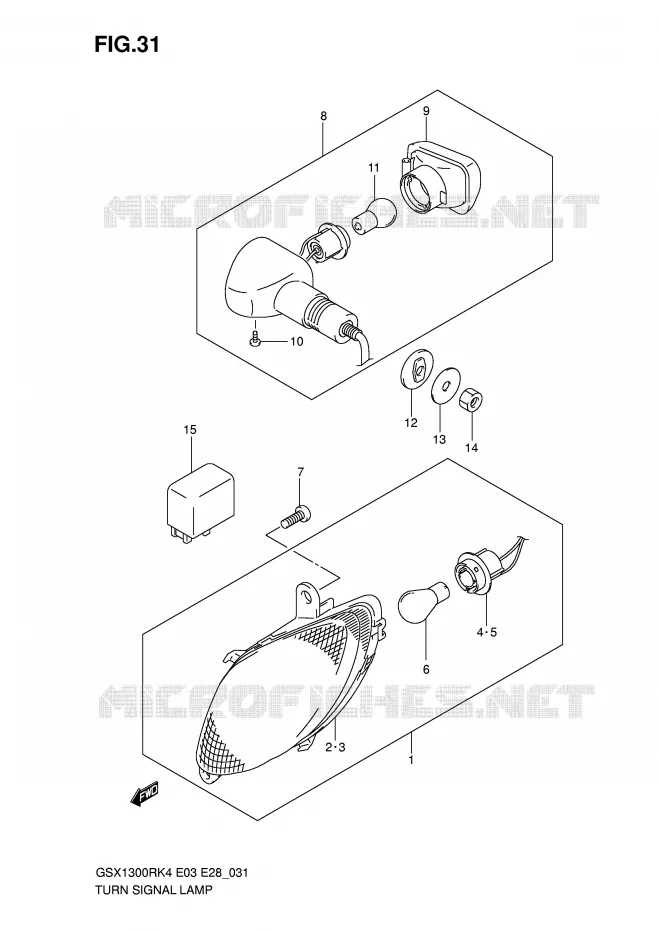 CLIGNOTANTS (MODELE K4) Suzuki MOTO 1300 HAYABUSA 2006  GSX1300RK6(E3/E28)