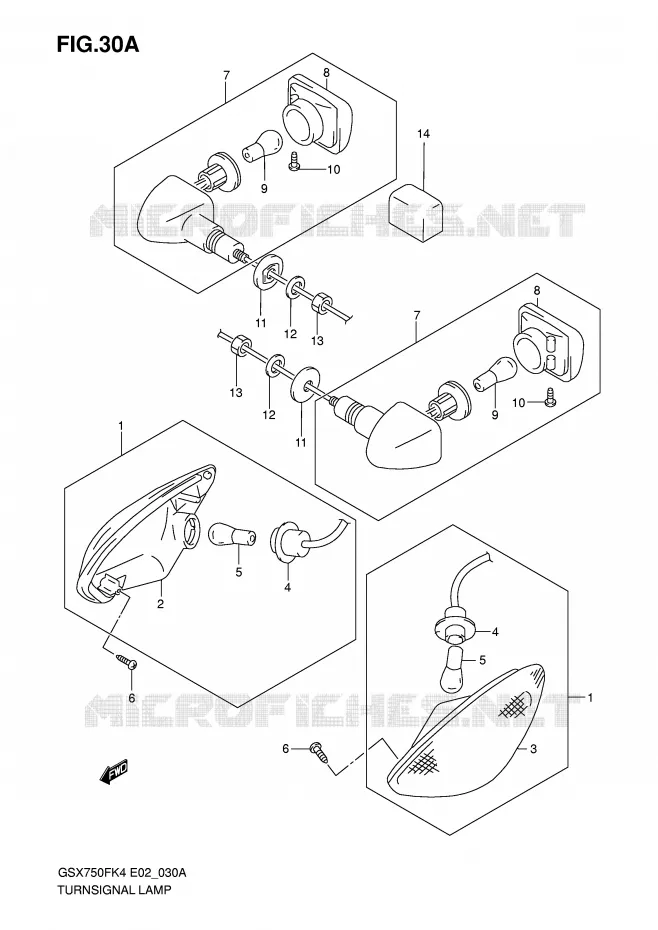 CLIGNOTANTS (MODELE K6) Suzuki MOTO 750 GSX-F 2004  GSX750FK4(E2)