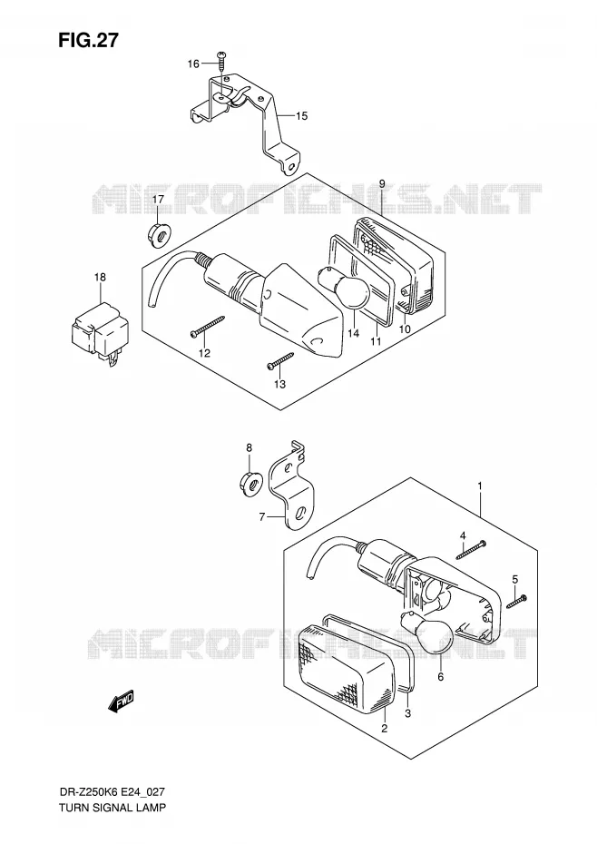 CLIGNOTANTS Suzuki MOTO 250 DR-Z 2007  DR-Z250K7(E24)