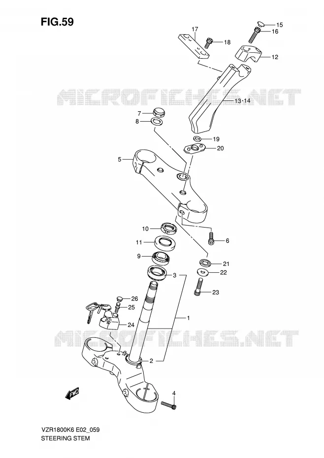 COLONNE DE DIRECTION Suzuki MOTO 1800 INTRUDER 2010  VZR1800L0(E2)