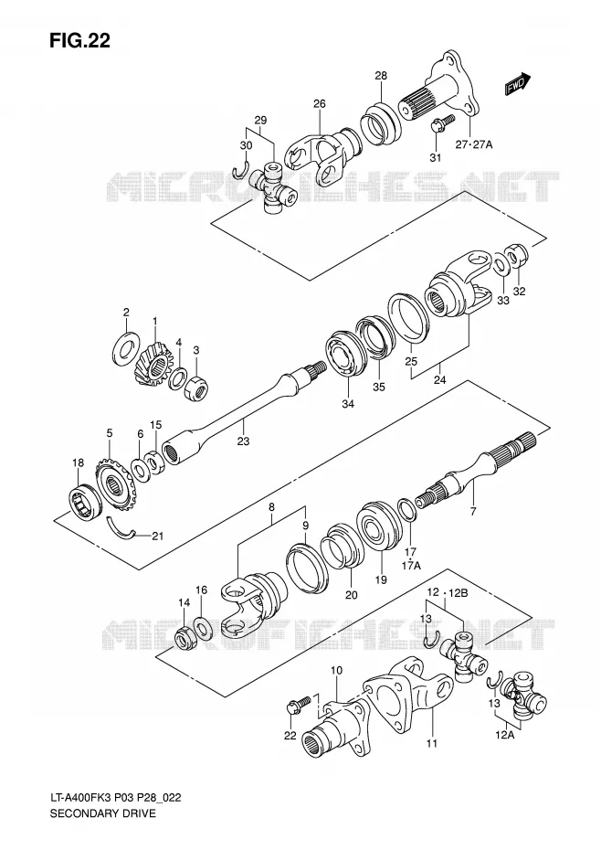 COUPLE CONIQUE Suzuki QUAD 400 EIGER 2003  LT-A400FK3(P3/P28)