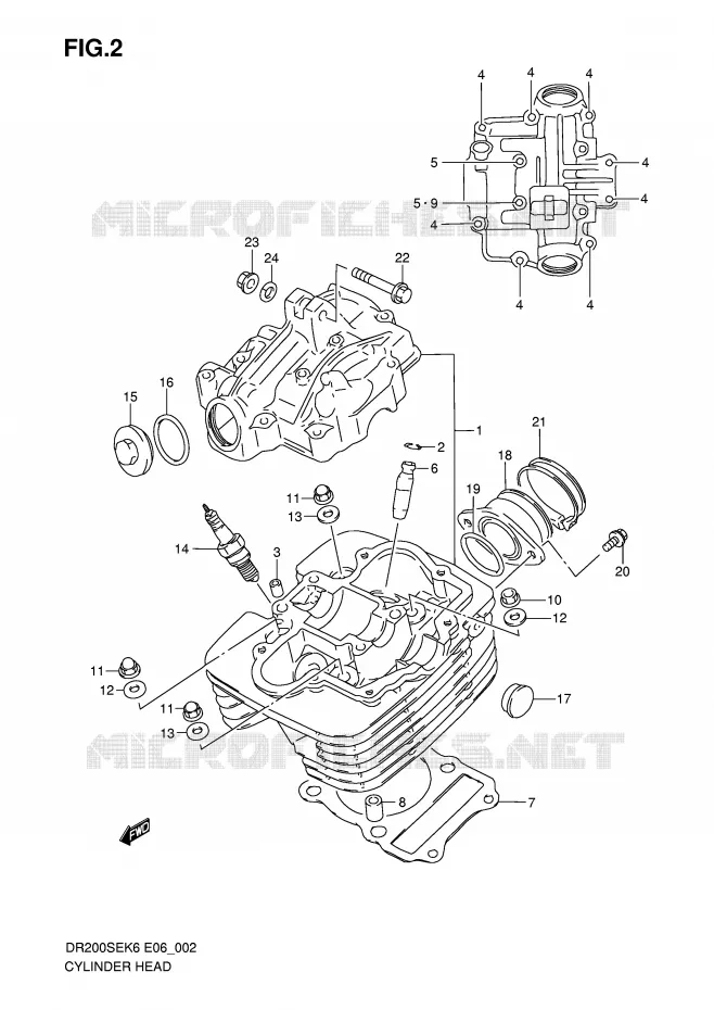 CULASSE Suzuki MOTO 200 DR 2009  DR200SEK9(E6)