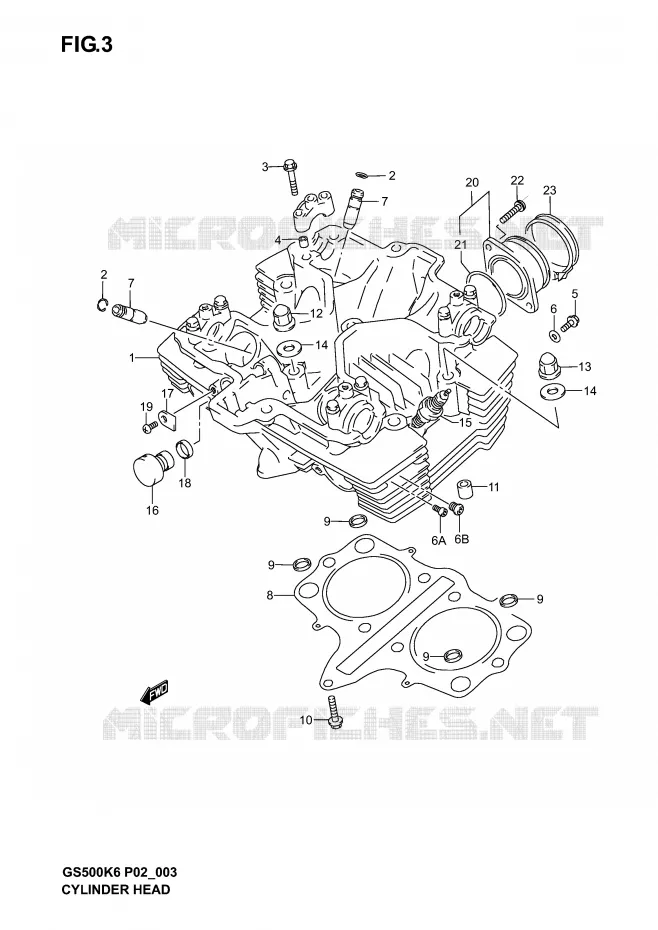 CULASSE Suzuki MOTO 500 GS-F 2005  GS500FK5(P19)