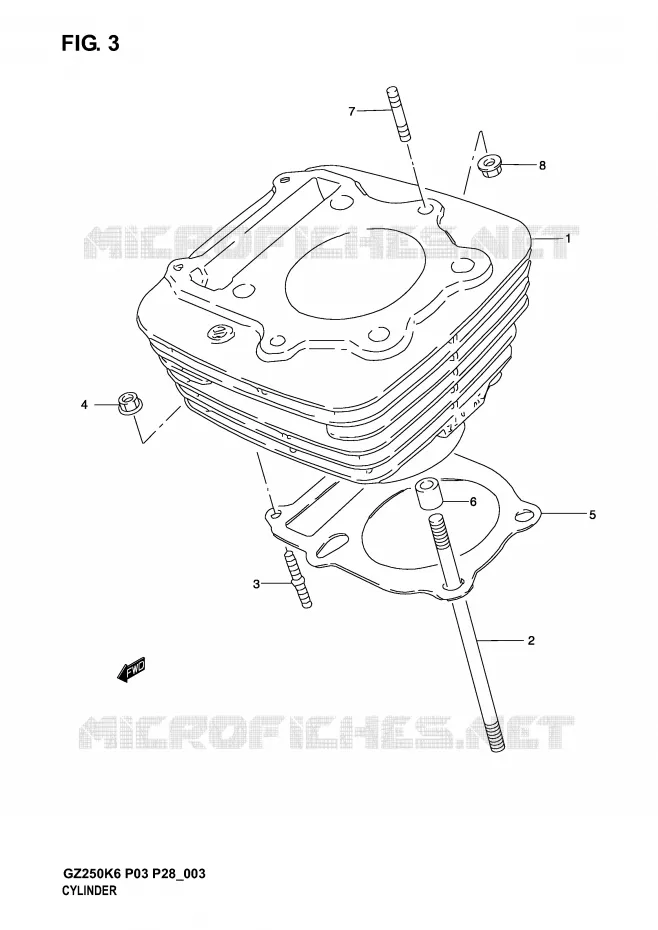 CYLINDRE Suzuki MOTO 250 MARAUDER 2006  GZ250K6(P3)